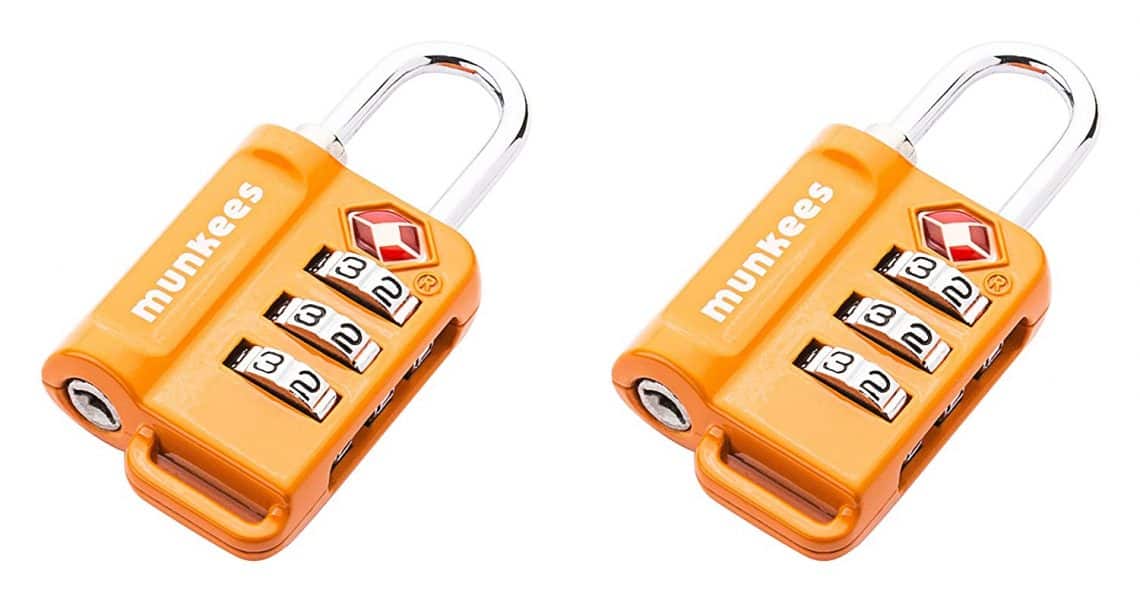 2 Cadenas TSA Orange Pour Valise - Câble Souple Code 3 Chiffres Réglable Sécurité Aéroport