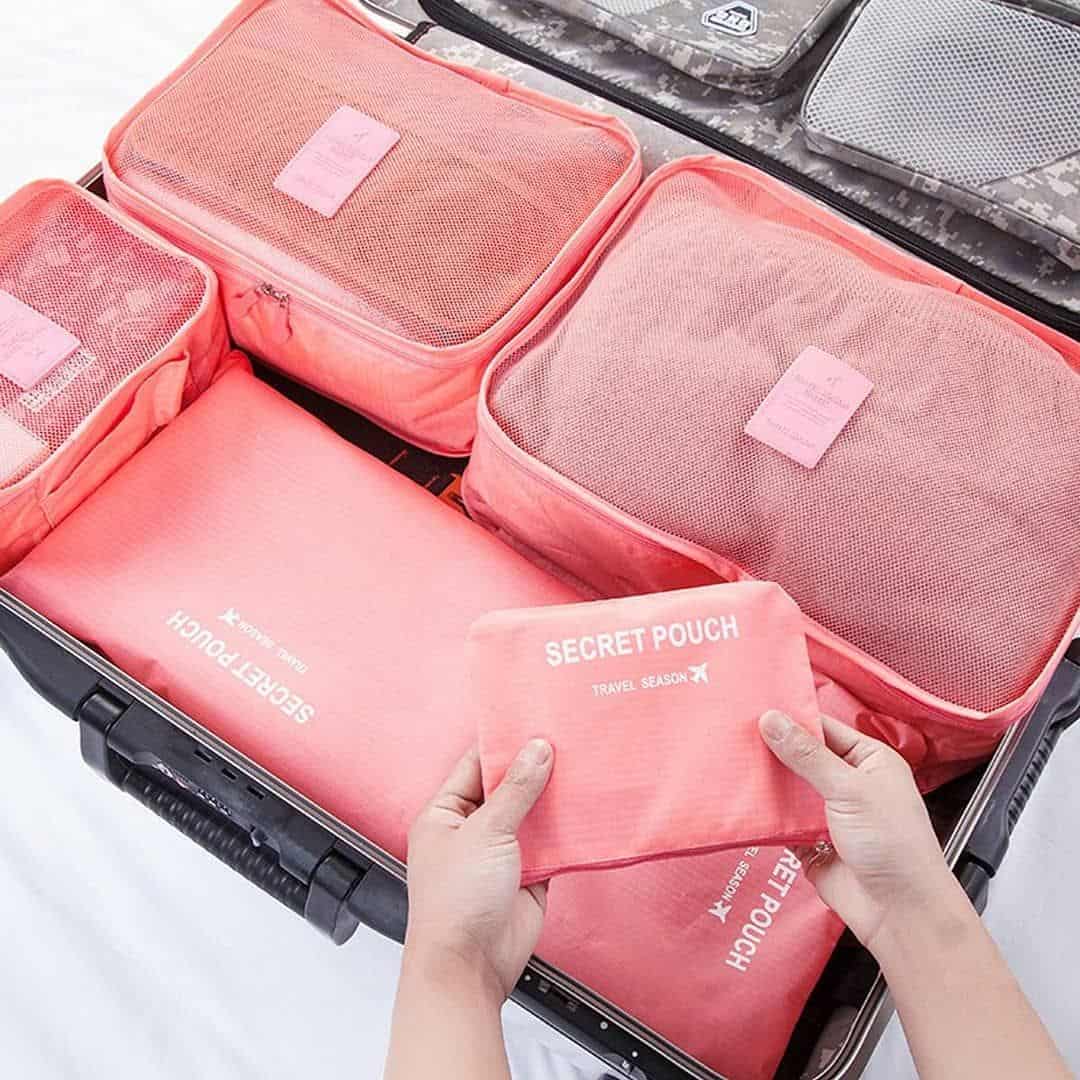 Olosar Organiseur De Valise Suspendu - Compartiments Pratiques, Poches Mesh, Idéal Voyage & Bagage à Main, Noir Taille M
